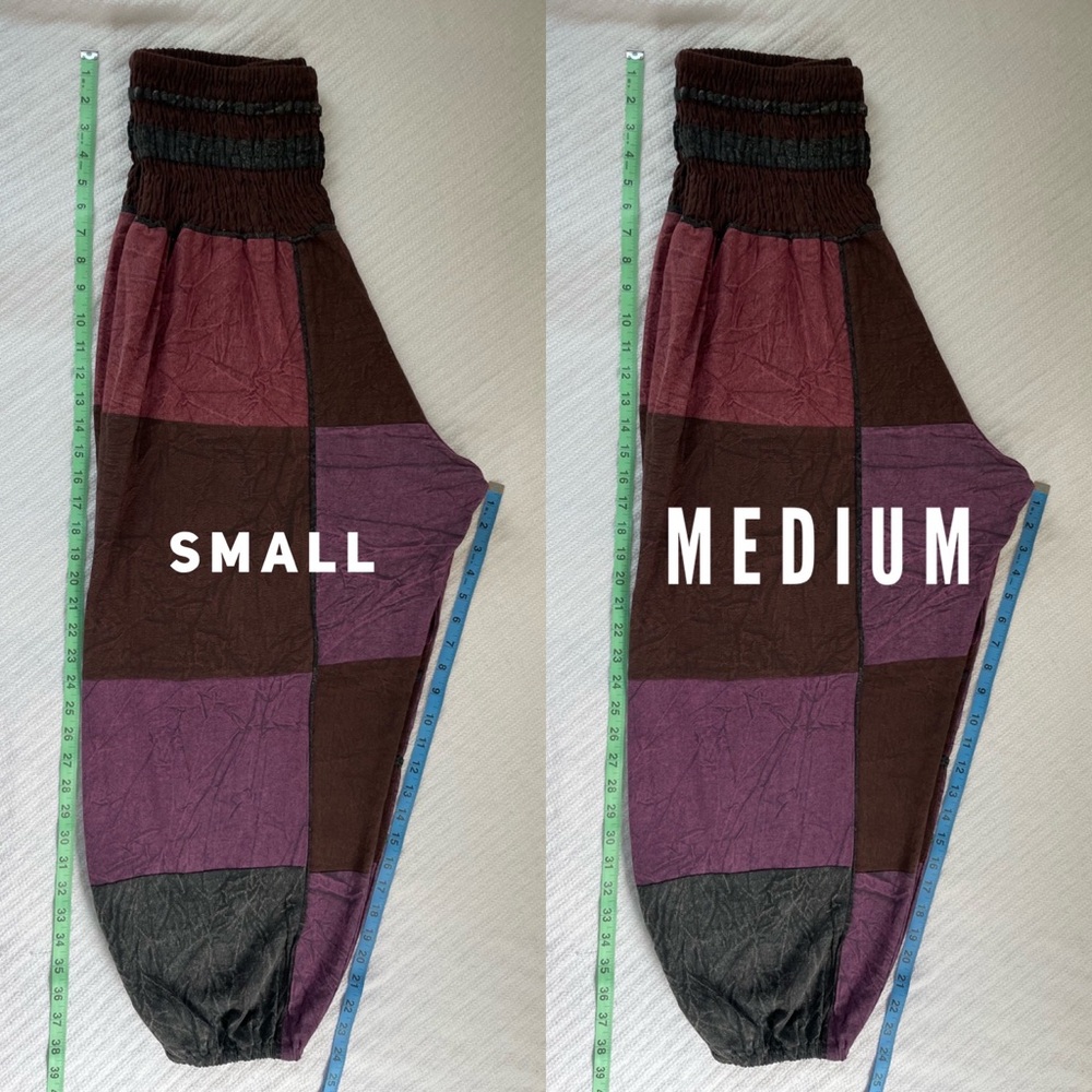 Purple Patchwork All Natural 100% Cotton Harem Pant - Picture 12 of 16